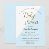 Virtual baby shower blue baby boy kaart (Voorkant / Achterkant)