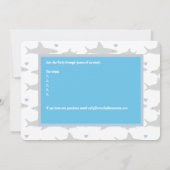 Virtual Baby shower Blue Ocean Shark Cartoon Kaart (Achterkant)