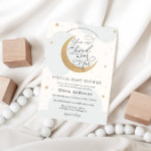 Virtual Baby shower Blue Twinkle Star en Moon Kaart