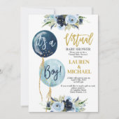 Virtual Baby shower boy Kaart (Voorkant)