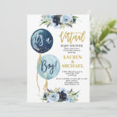 Virtual Baby shower boy Kaart (Staand voorkant)