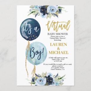 Virtual Baby shower boy Kaart