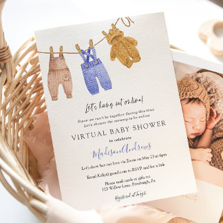 Virtual Baby shower Boy Kaart