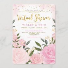 Virtual Baby shower by Mail Blush Pink Gold Rozen