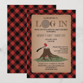 Virtual Baby shower by Mail Log in Lumberjack Kaart (Voorkant / Achterkant)