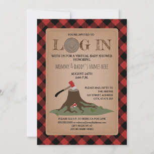 Virtual Baby shower by Mail Log in Lumberjack Kaart