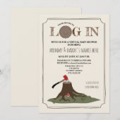 Virtual Baby shower by Mail Log in Tree Kaart (Voorkant / Achterkant)