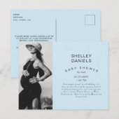 Virtual Baby shower by Mail Photo Blue Invitation Uitnodiging Briefkaart (Voorkant / Achterkant)