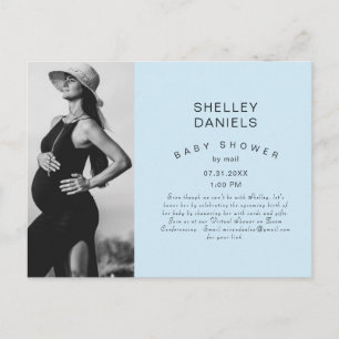 Virtual Baby shower by Mail Photo Blue Invitation Uitnodiging Briefkaart