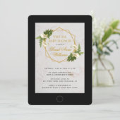 Virtual Baby shower Calla Lelies Bloemengeometrisc Kaart (Staand voorkant)