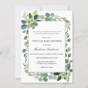 Virtual Baby shower Eucalyptus Kaart