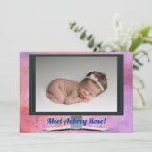 Virtual Baby shower Girl Kaart (Staand voorkant)