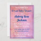 Virtual Baby shower Girl Kaart (Achterkant)