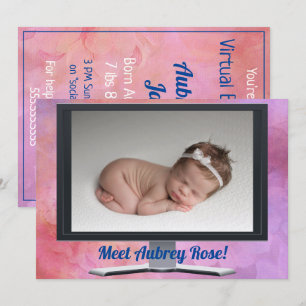 Virtual Baby shower Girl Kaart