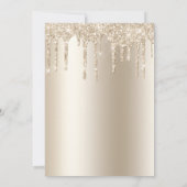 Virtual Baby shower Glitter Drip Gold Kaart (Achterkant)