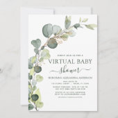 Virtual Baby shower groen eucalyptus succulent Kaart (Voorkant)