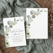 Virtual Baby shower groen eucalyptus succulent Kaart
