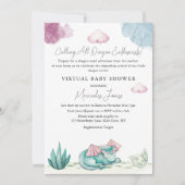 Virtual Baby shower Hatching Dragon Pastel Kleuren Kaart (Voorkant)