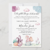 Virtual Baby shower Hatching Dragon Pastel Kleuren Kaart (Voorkant)