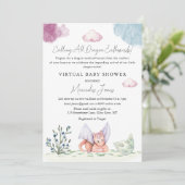 Virtual Baby shower Hatching Dragon Pastel Kleuren Kaart (Staand voorkant)