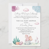 Virtual Baby shower Hatching Dragon Pastel Kleuren Kaart (Voorkant)