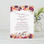 Virtual Baby shower Little Pumpkin-Herfst Kaart (Staand voorkant)