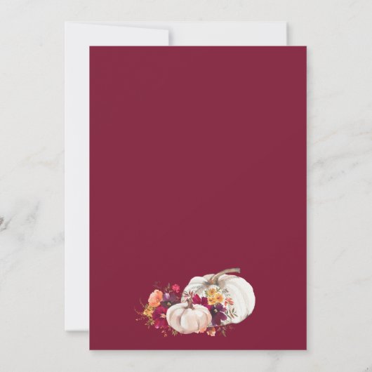 Virtual Baby shower Little Pumpkin-Herfst Kaart (Achterkant)