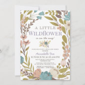 Virtual Baby shower Little Wildflower Girl Kaart (Voorkant)