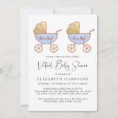 Virtual Baby shower met Twin Boy Waterverf Kaart (Voorkant)