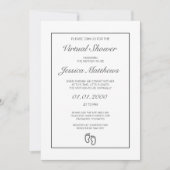 Virtual Baby shower Modern Minimal White Party Kaart (Voorkant)