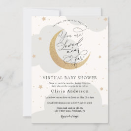 Virtual Baby shower Neutral Twinkle Star en Moon Kaart