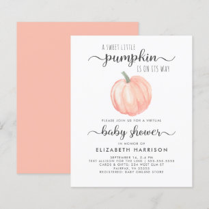 Virtual Baby shower Oranje Pumpkin-uitnodiging