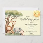 Virtual Baby Shower safari animals gender neutral Kaart (Voorkant)