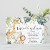 Virtual Baby shower schattig safari oerwoud dieren Kaart (Staand voorkant)