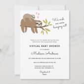 Virtual Baby shower Sloth Kaart (Voorkant)