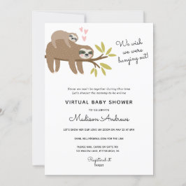 Virtual Baby shower Sloth Kaart