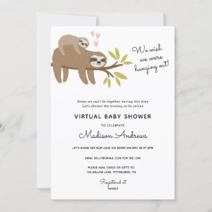 Virtual Baby shower Sloth Kaart