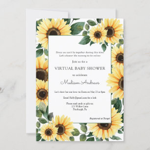 Virtual Baby shower Sunflower Kaart