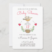 Virtual Baby shower Sweetest Mama Bird with Nest Kaart (Voorkant)