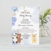 Virtual Baby shower Teddy Bears Kaart (Staand voorkant)