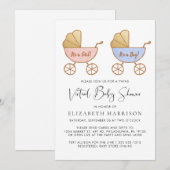 Virtual Baby shower Twin Girl Boy Waterverf Kaart (Voorkant / Achterkant)