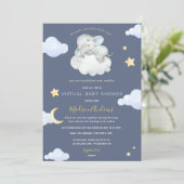 Virtual Baby shower Twinkle Little Star Elephant Kaart (Staand voorkant)