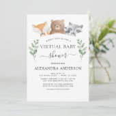 Virtual Baby shower Woodland Eucalyptus Green Kaart (Staand voorkant)