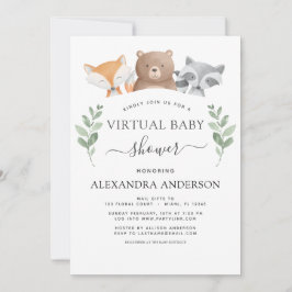 Virtual Baby shower Woodland Eucalyptus Green Kaart