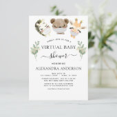 Virtual Baby shower Woodland Eucalyptus Green Kaart (Staand voorkant)
