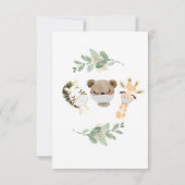 Virtual Baby shower Woodland Eucalyptus Green Kaart (Achterkant)