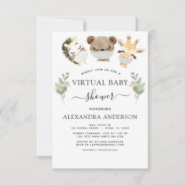 Virtual Baby shower Woodland Eucalyptus Green Kaart