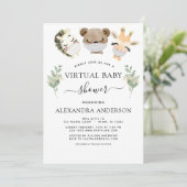 Virtual Baby shower Woodland Eucalyptus Green Kaart (Staand voorkant)