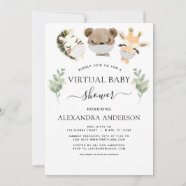 Virtual Baby shower Woodland Eucalyptus Green Kaart