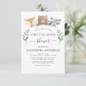 Virtual Baby shower Woodland Eucalyptus Green Kaart (Staand voorkant)